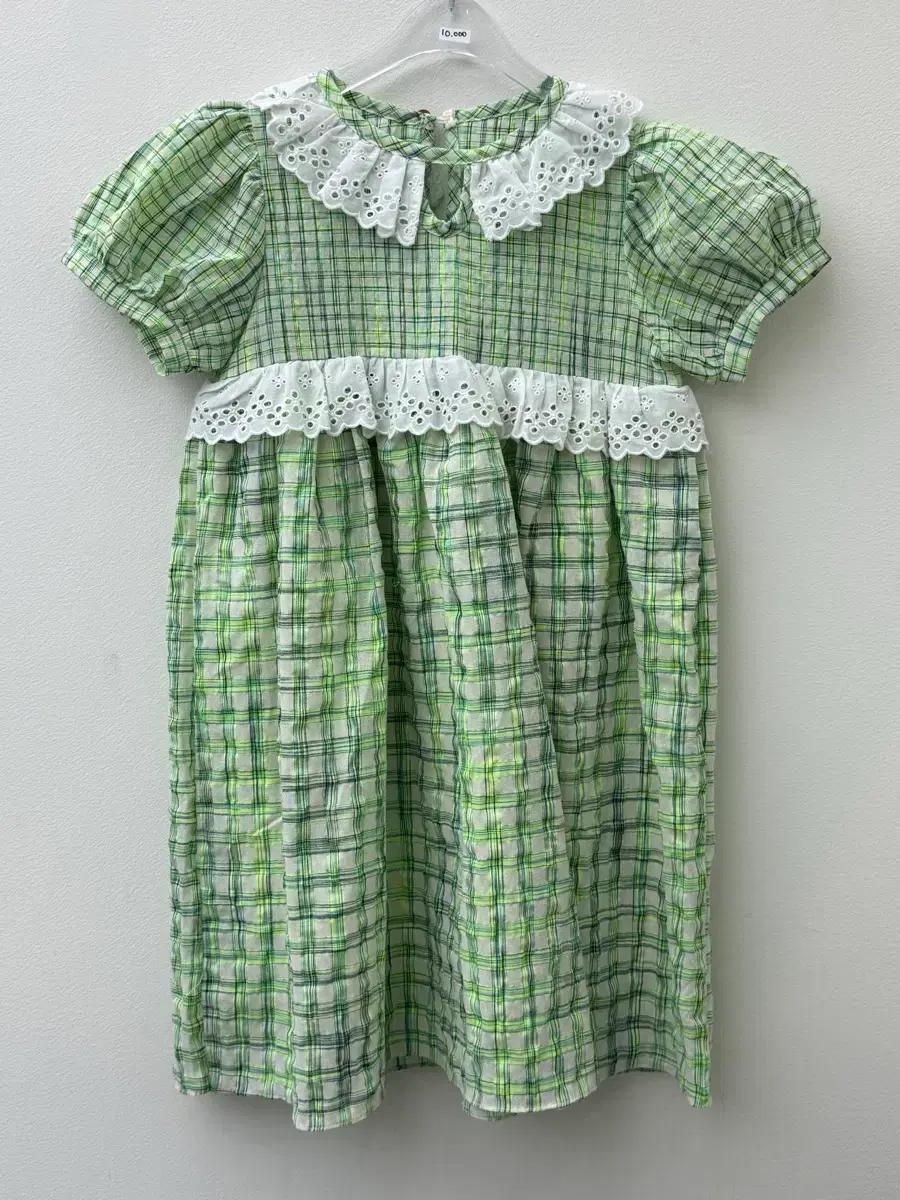 EN:PAPER 체크 프릴 여아 원피스