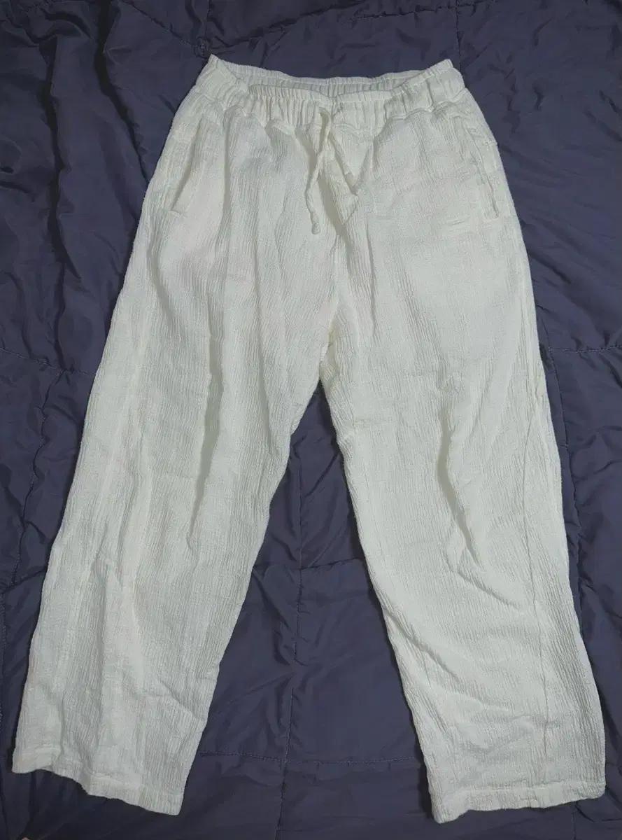 YIYAE 이예 크림 와이드 밴딩 팬츠