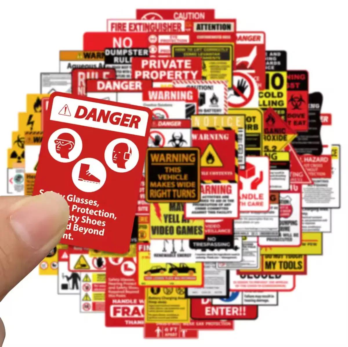 75장)경고 방수스티커 / 리무버블 캐리어 노트북 핸드폰 수화물 꾸미기