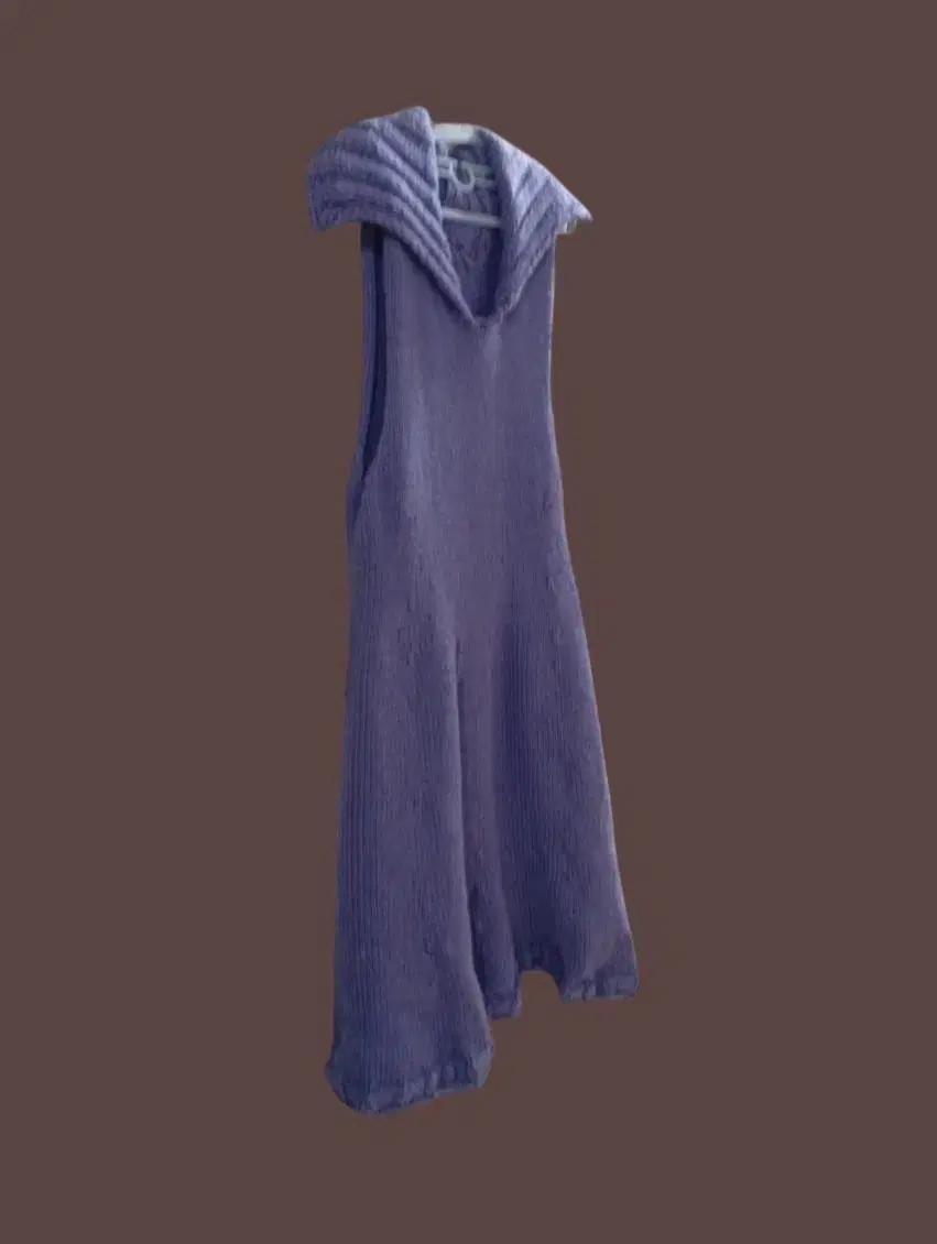 보라색 니트 롱 원피스 드레스