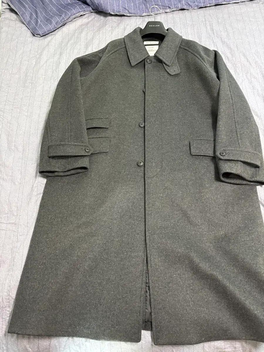 비슬로우 캐시미어 오버사이즈 발마칸코트 그레이