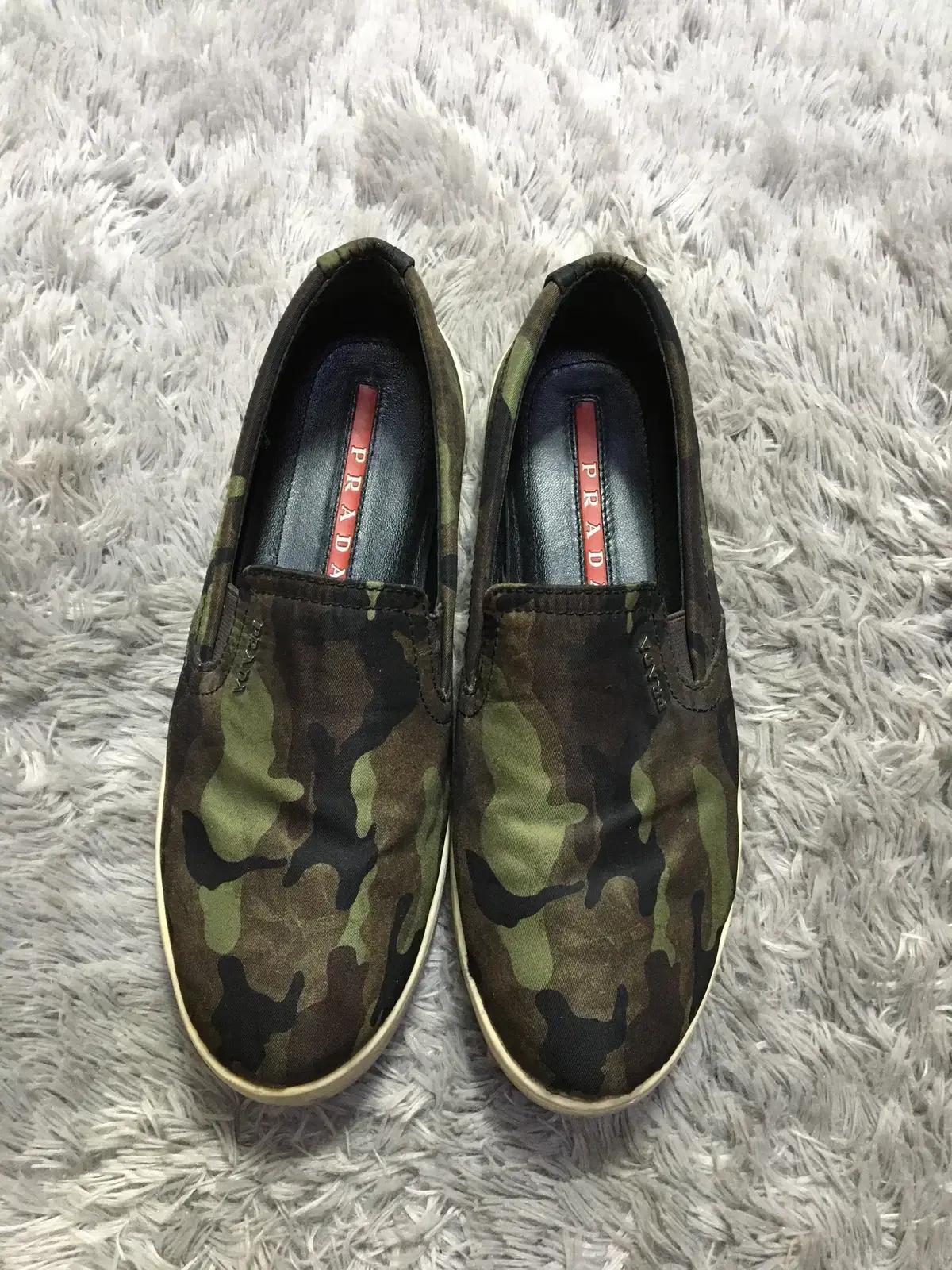 정품 프라다 카모 슬립온 스니커즈 여성37