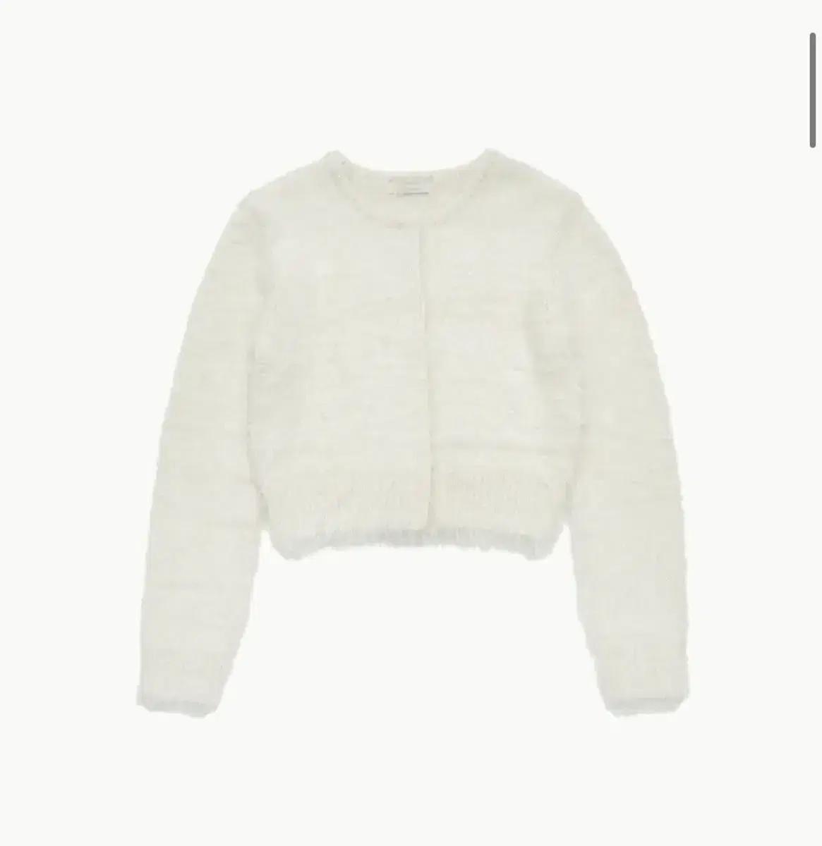 아모멘토 가디건 SHAGGY CROPPED CARDIGAN_IVORY