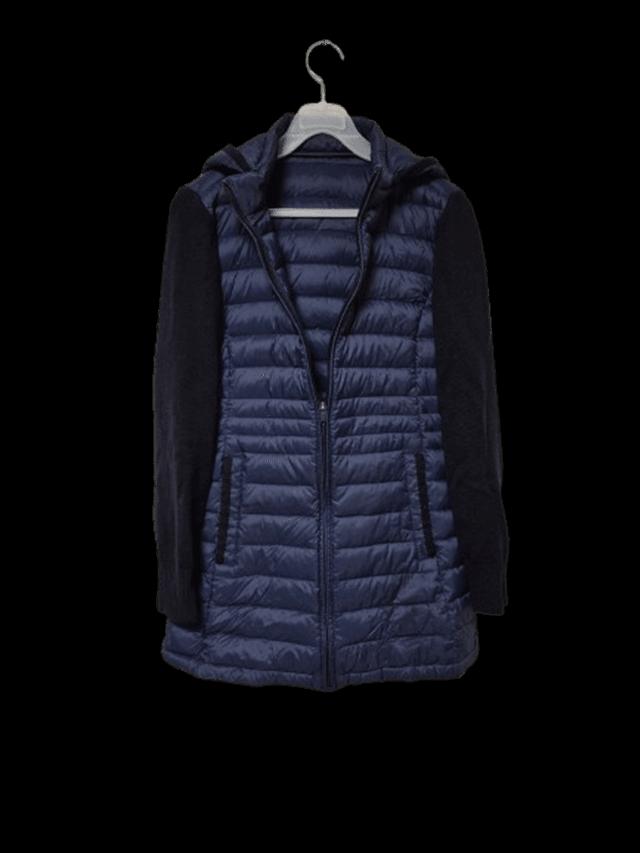 PAT피에이티 거위털 정품 니트배색 여성여자경량후드구스다운패딩점퍼자켓95