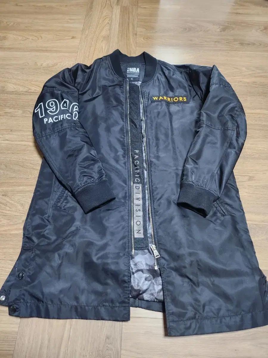 NBA 워리어스 블랙 롱 코치 자켓