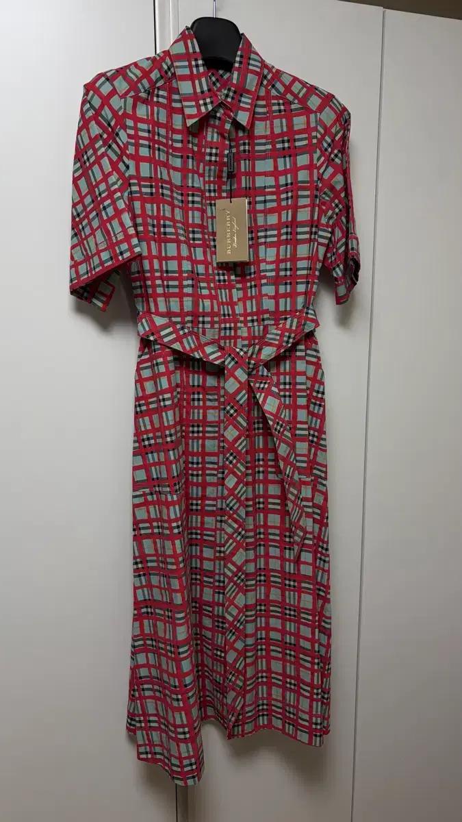 버버리 체크 셔츠 원피스