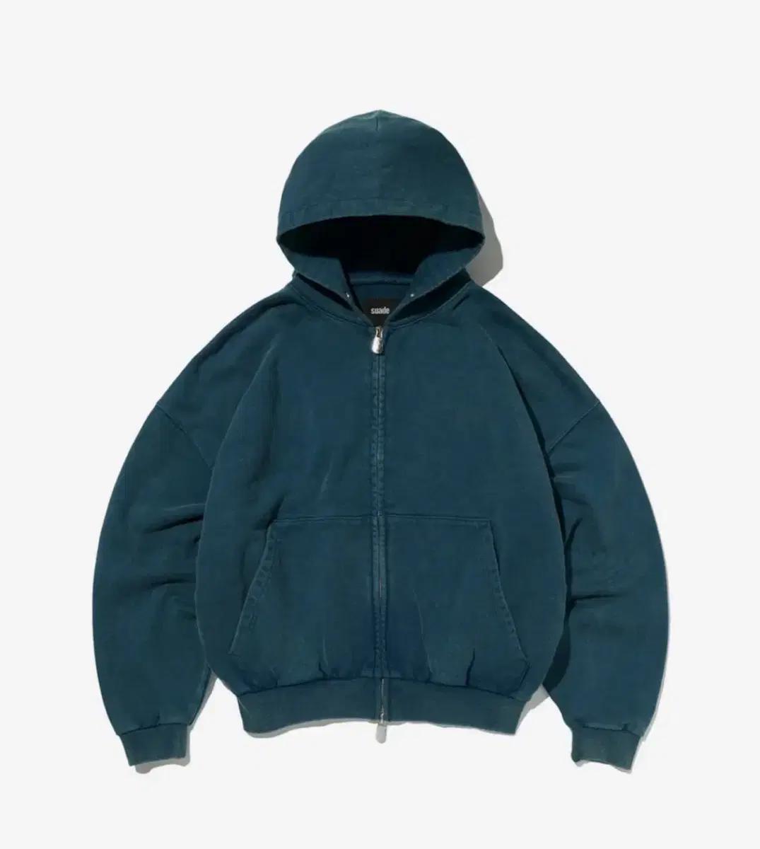 suade 후드집업 딥그린 스웨이드