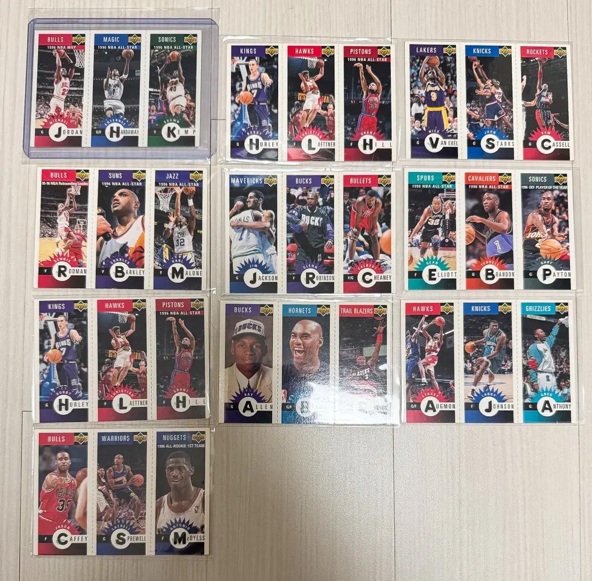 Nba upperdeck mini panel 조던 페니등 세트