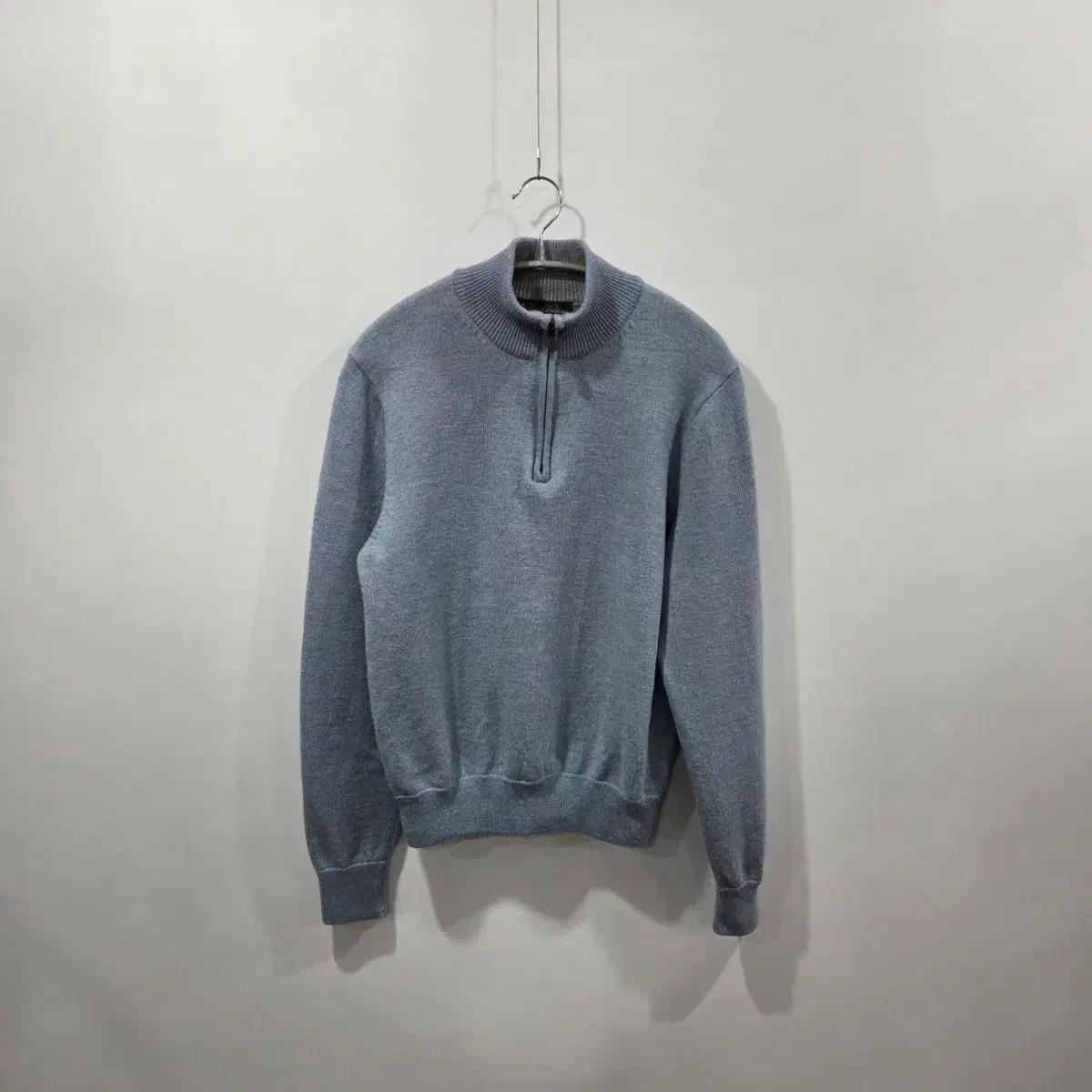 브룩스브라더스 메리노울 풀오버 하프 니트집업 S