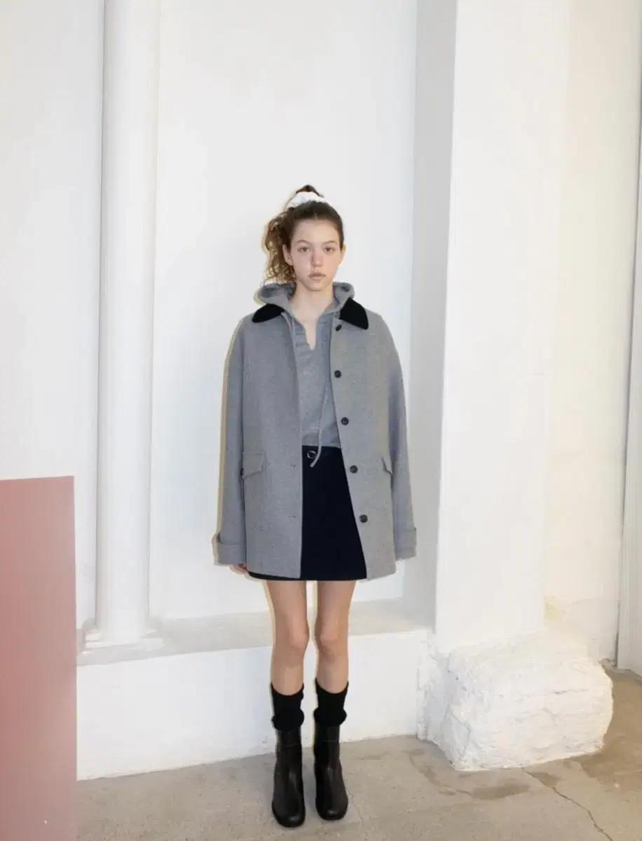 타낫tannat 핀턱 미니 울스커트