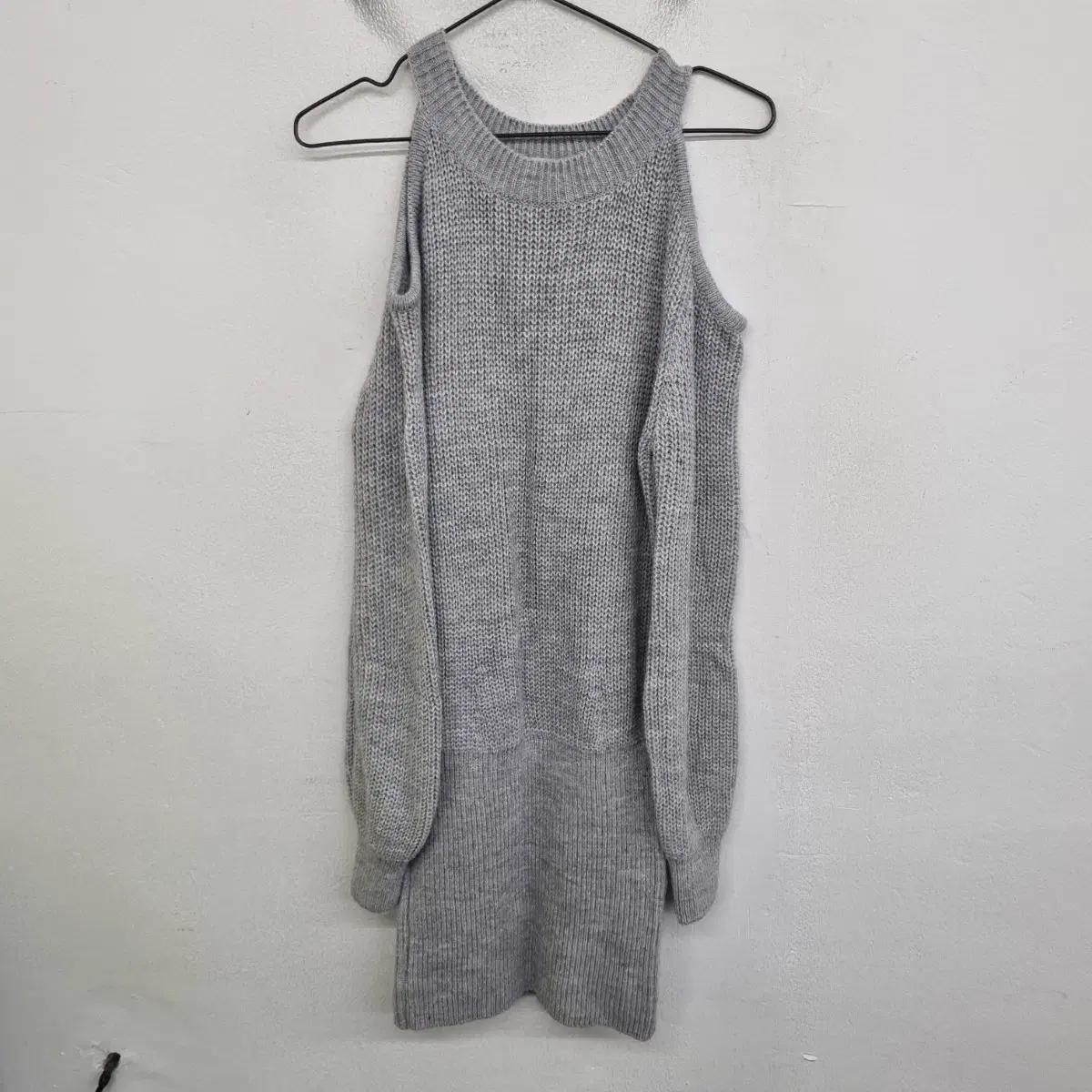 [여성55 size] EGOIST 에고이스트 울혼방 오프숄더 니트 원피스