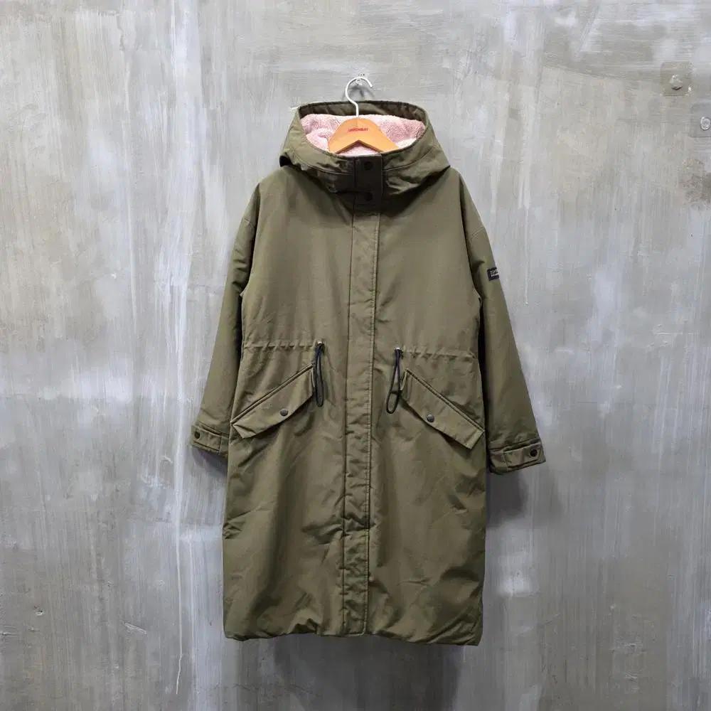 스케쳐스 카키 롱 패딩 코트/여성(S)/JP757/새상품수준