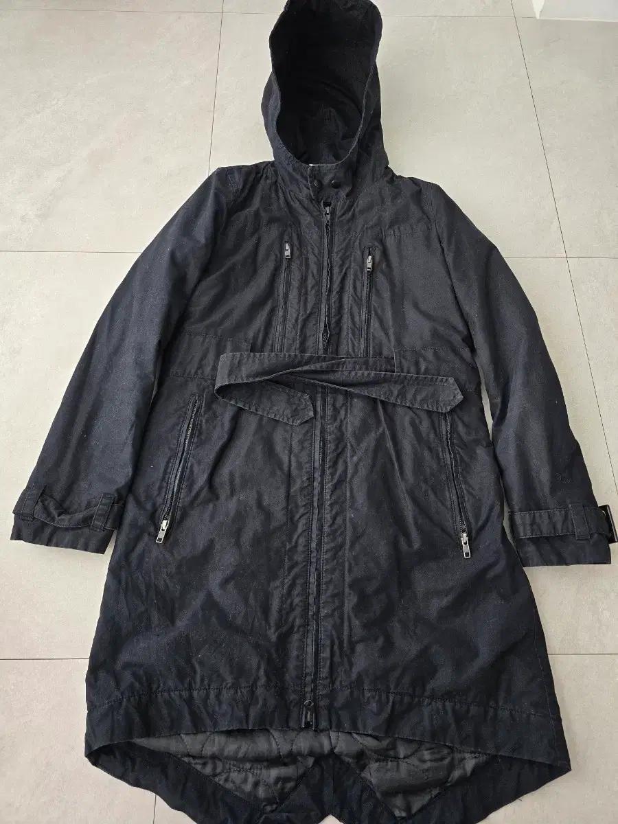 Diesel 여성 디젤 후드 롱 코트 블랙 44-55