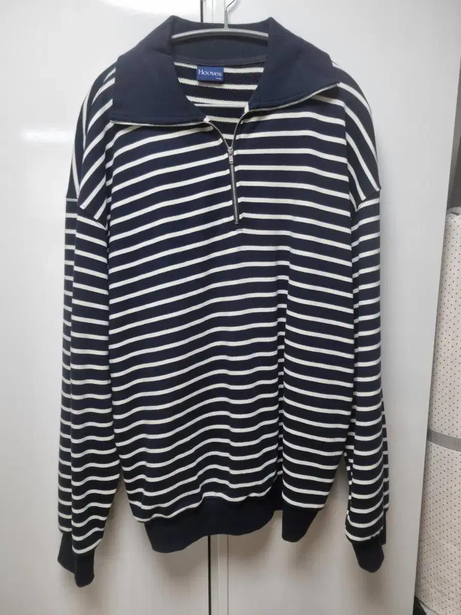 Hooves 스트라이프 집업 카라티 xl 네이비