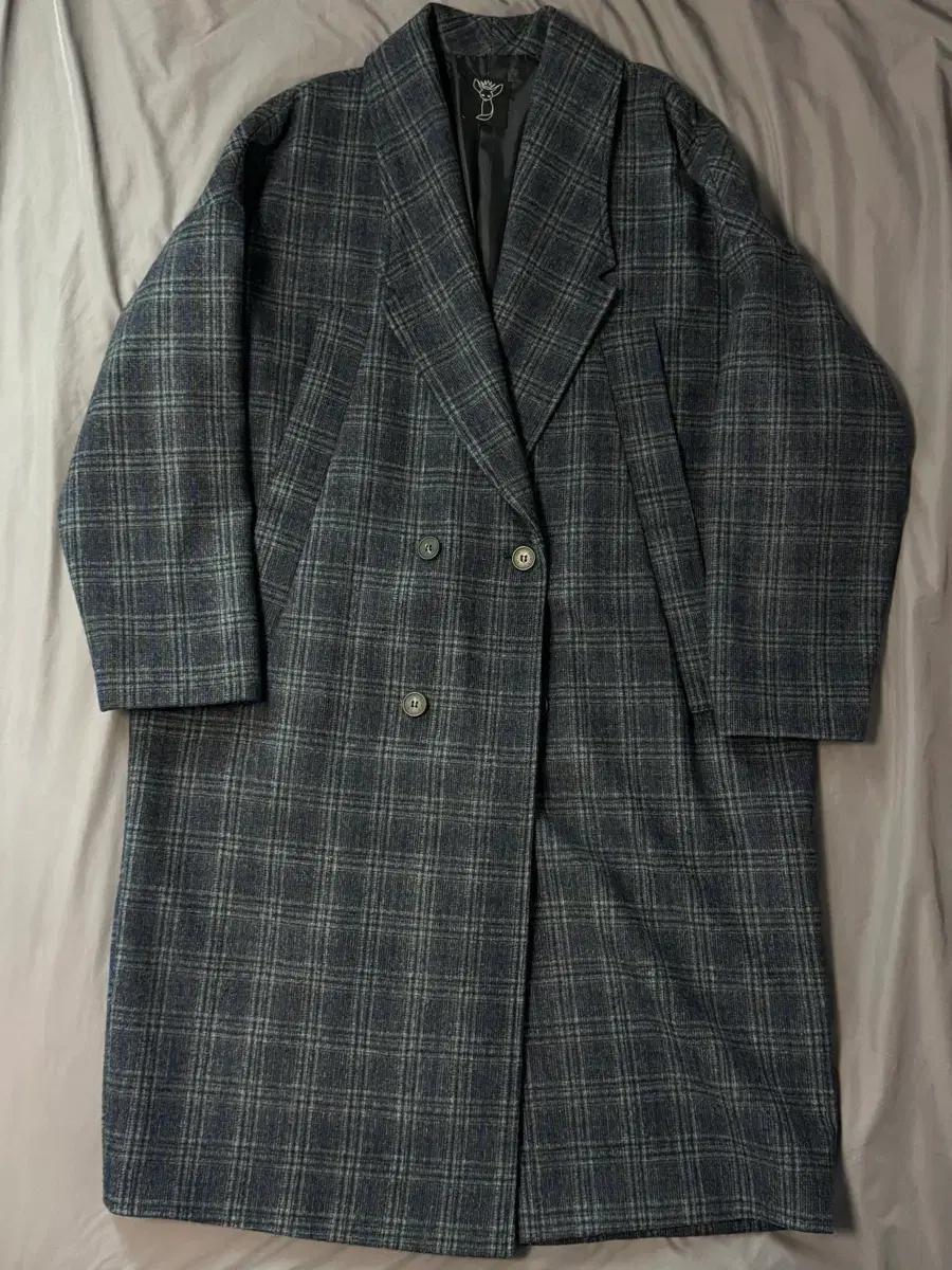 saladbowls 남자 체크코트 더블코트 프리사이즈(새상품)