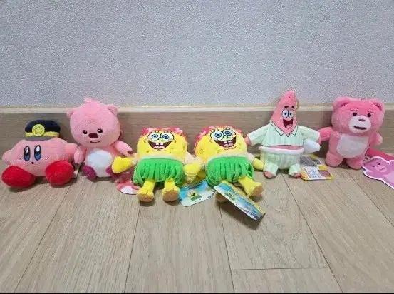 커비, 루피, 하와이 스폰지밥, 잠옷 뚱이, 벨리곰 키링