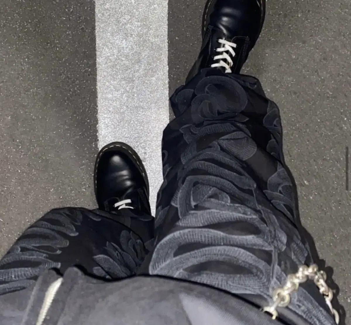 히스테릭글래머 스네이크 와이드 팬츠