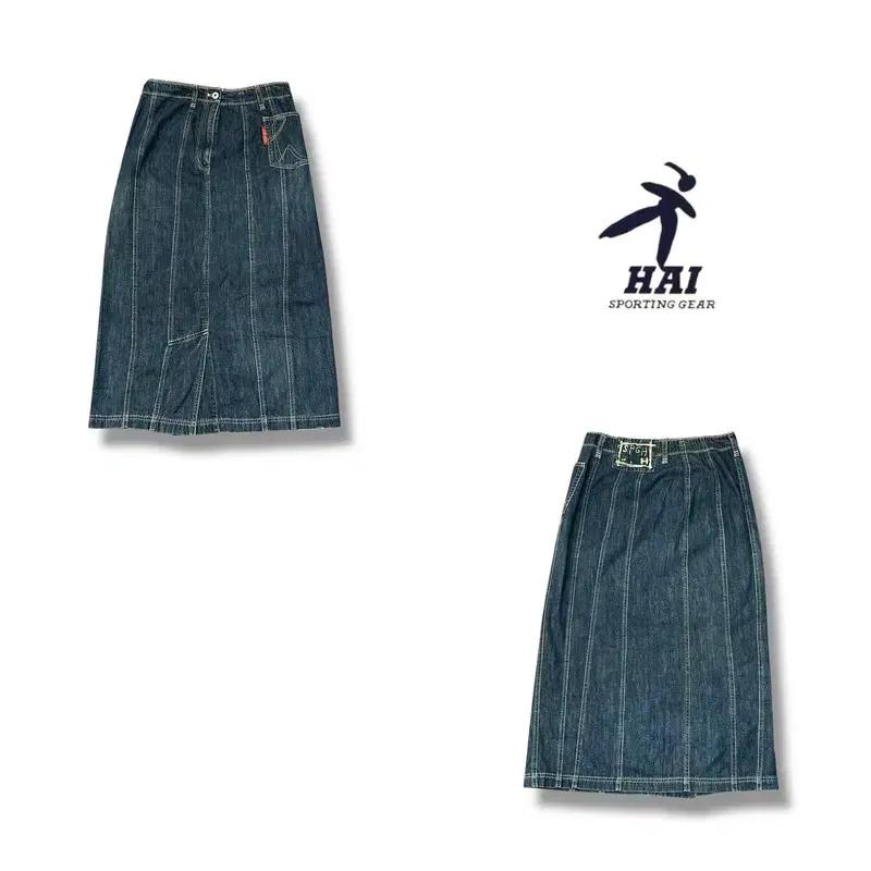 이세이미야케 hai 데님 롱스커트 y14356