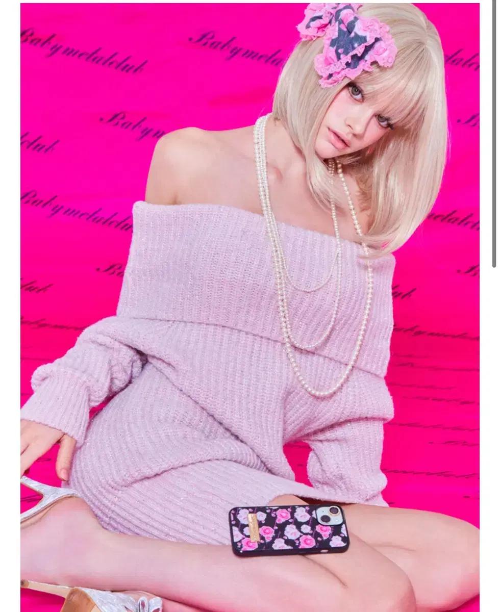 구해요) 베메클 마카롱 오프숄더 니트 원피스