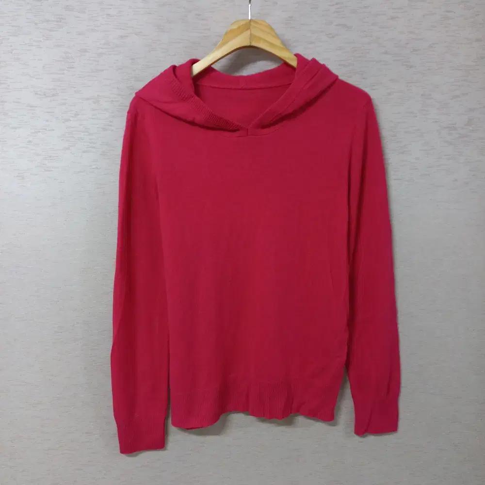 A11-28/김서룡 핑크 캐시미어 후드 니트티 여성