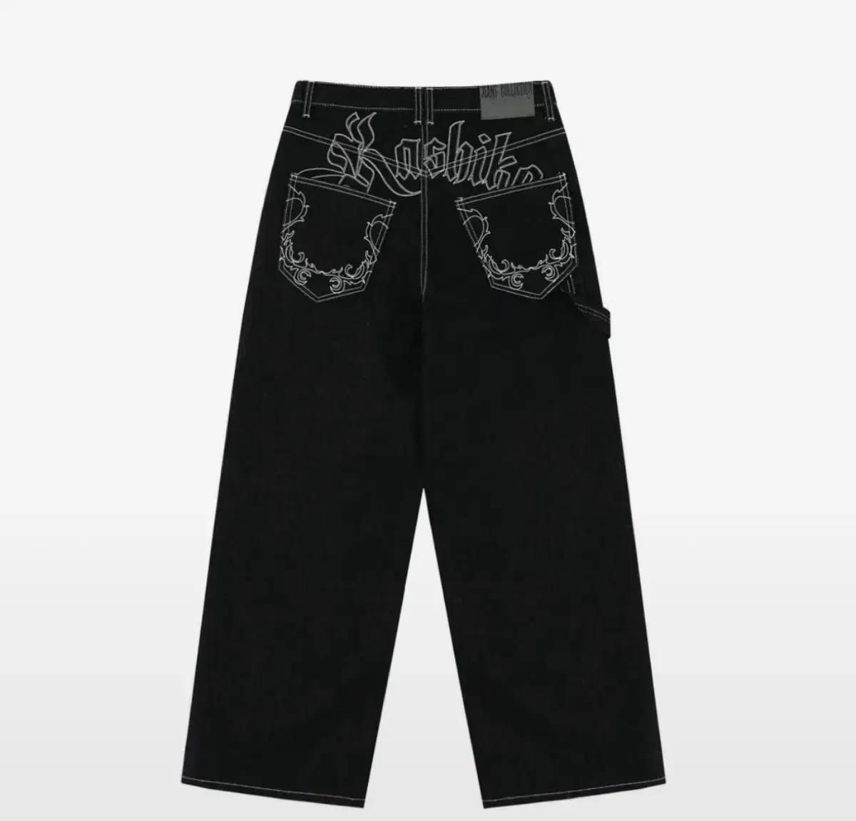 Embroied Nonfade Denim Pants Black (카시코)