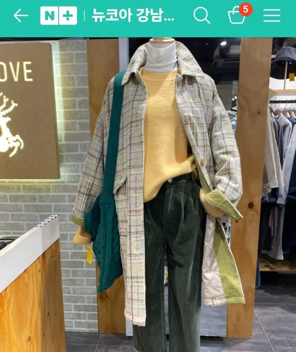 L ECCOVE 코듀로이패치누빔코트