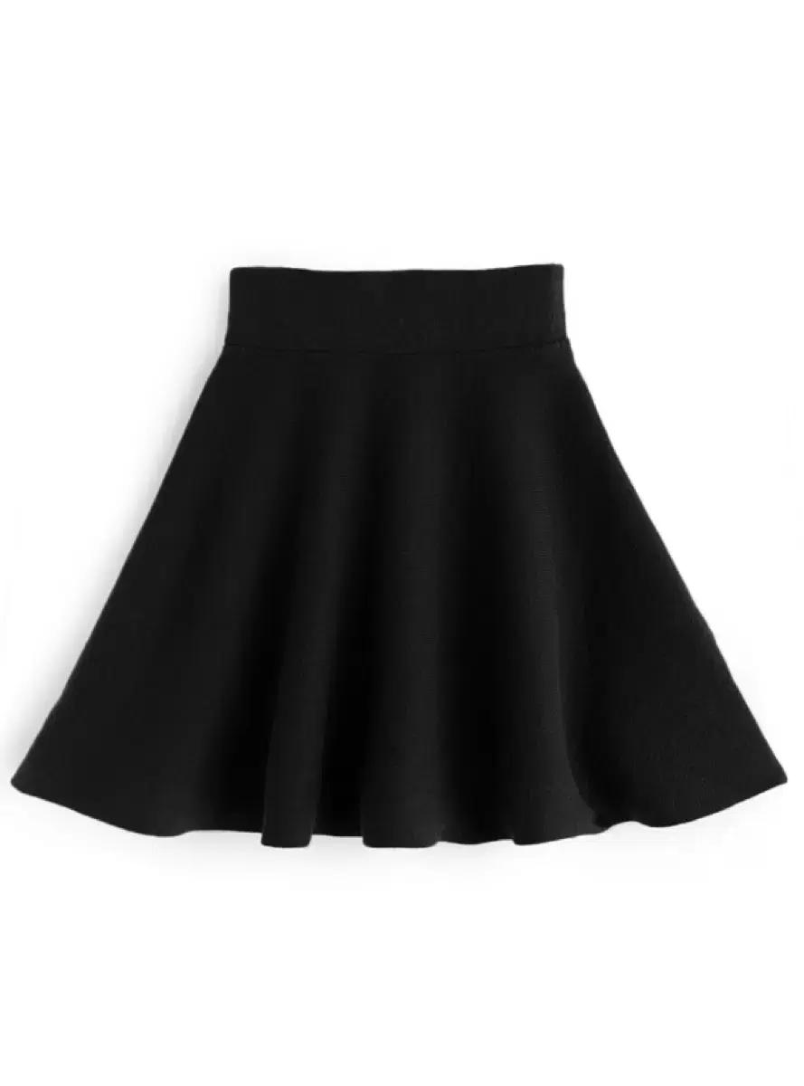 GRL 그레일 하이웨스트 플레어 니트 미니 스커트 블랙 dr520 스나계