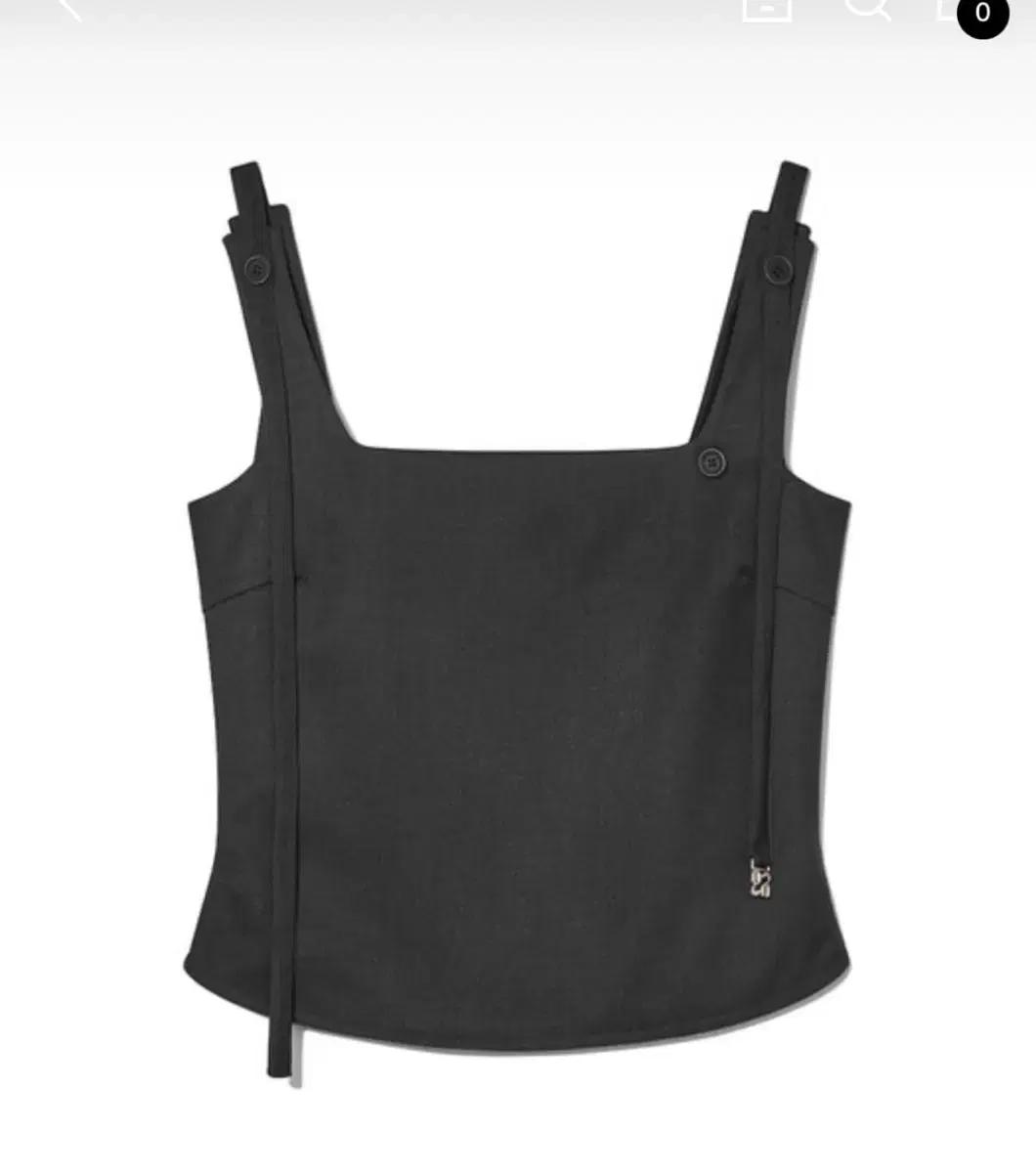 새상품 글로니 아이리스 탑 차콜 XS/S 나시 슬리브리스 차콜