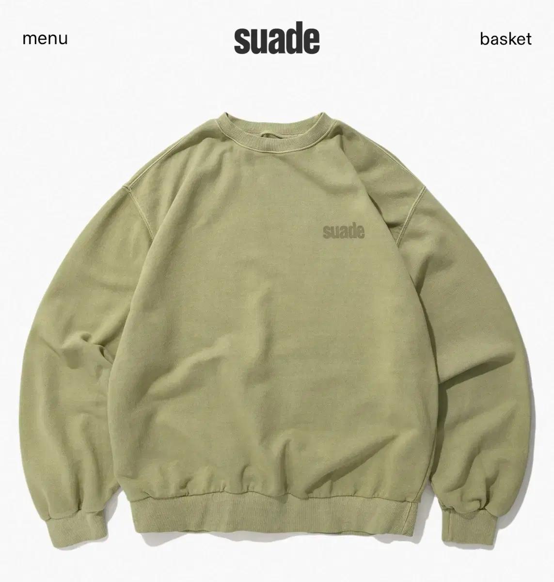 새상품) suade 스웨이드 맨투맨 피그먼트 카키