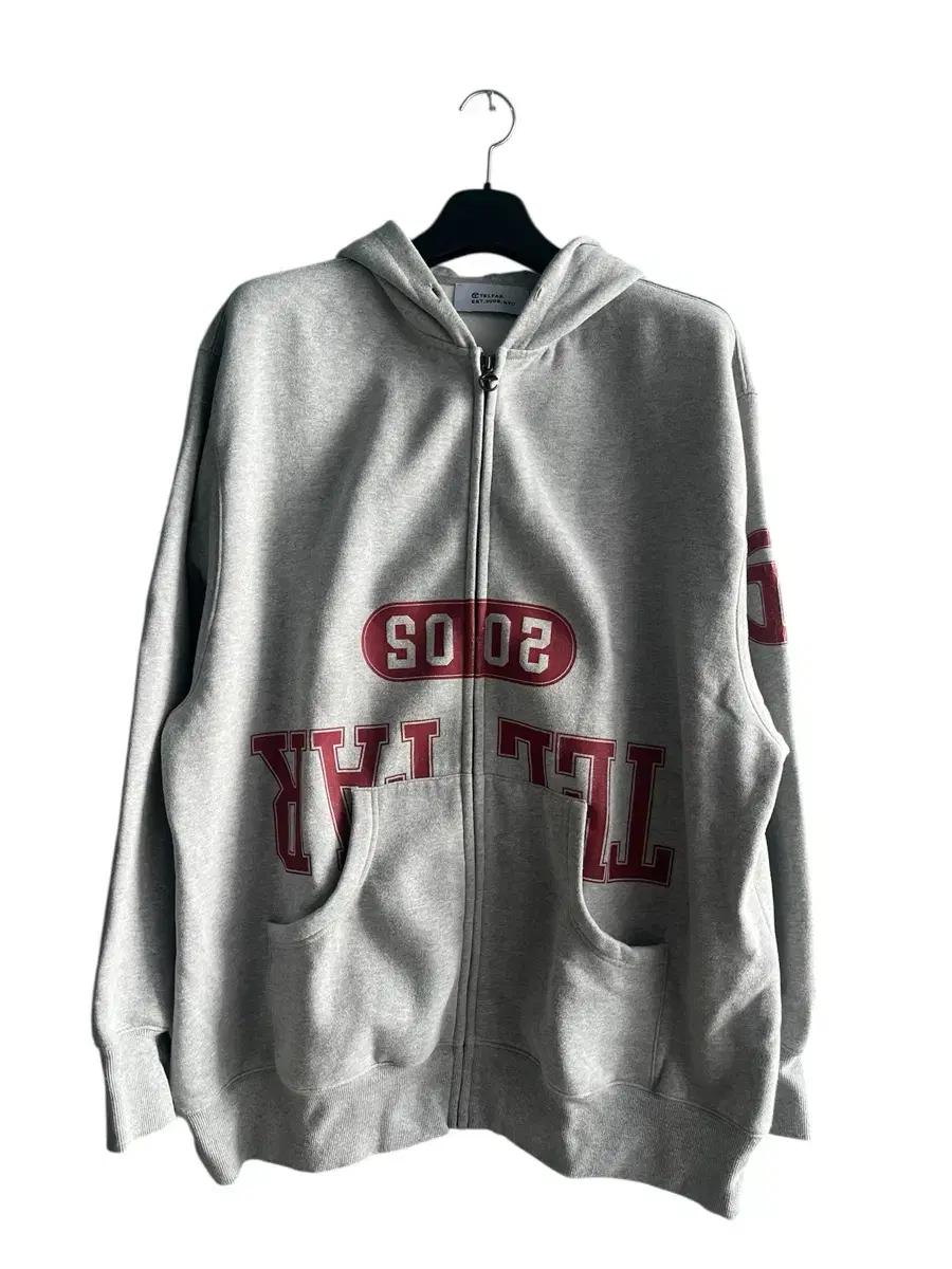 [XL/2XL] 텔파 빈티지 크랙로고 후드집업 그레이