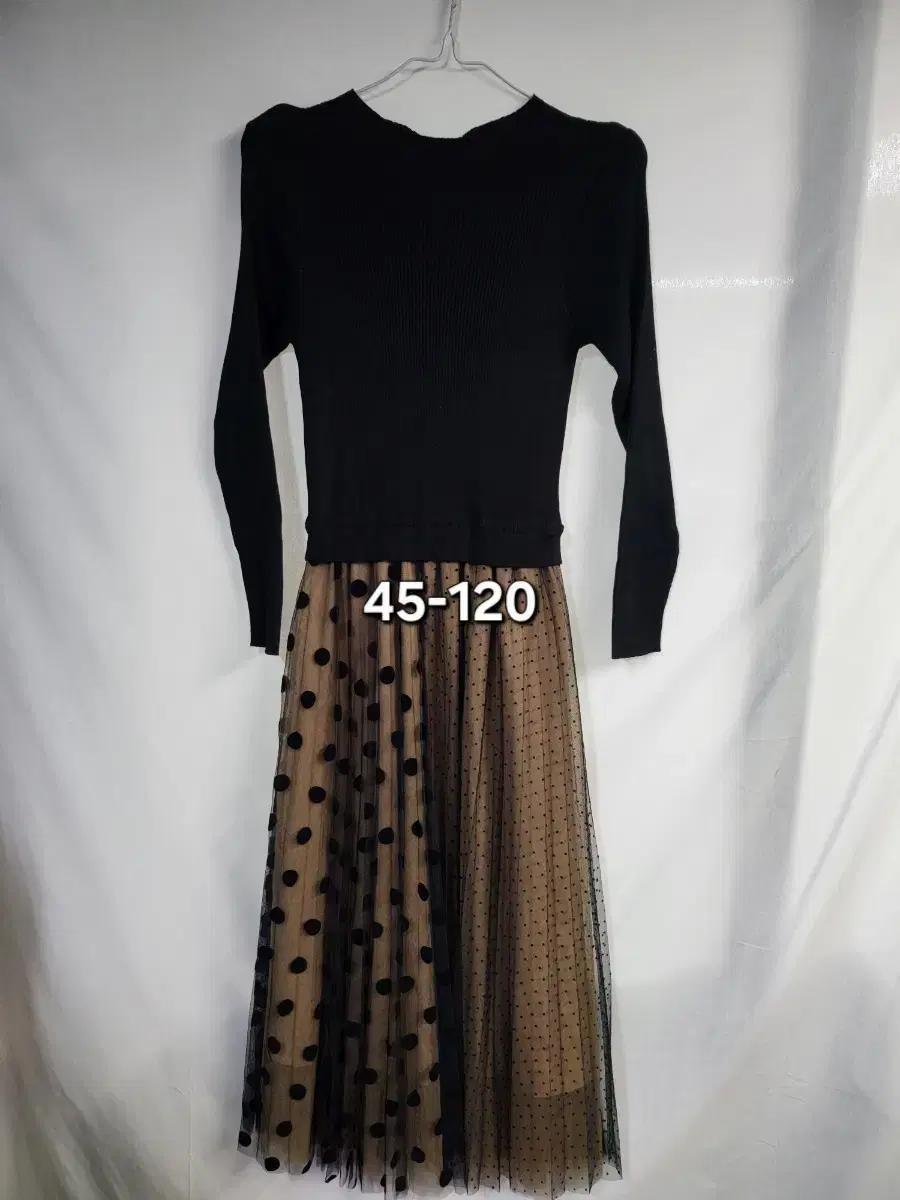 니트 도트 긴팔 원피스 45-120