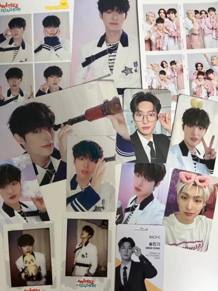 에이티즈 민기 애니티즈팝업 포토카드 네시픽 사원증세트 네컷포카