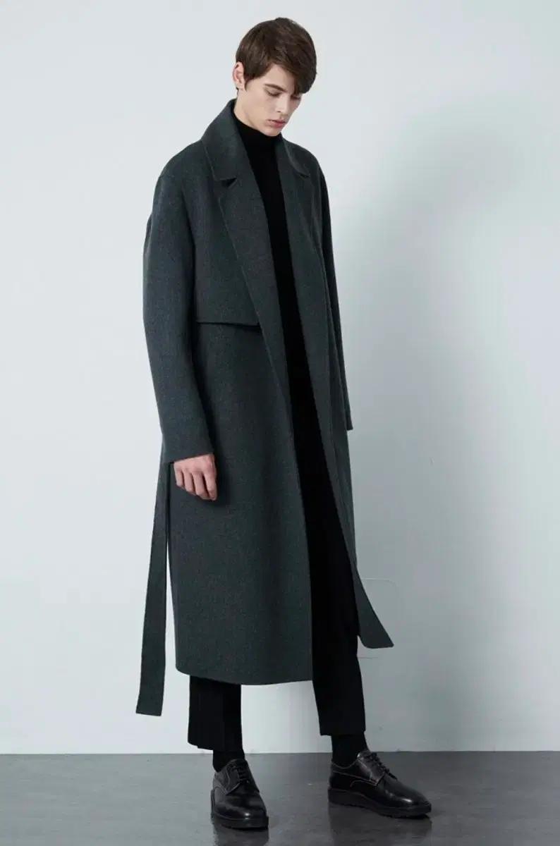 타임옴므 건플랩 캐시미어 코트 (그레이)