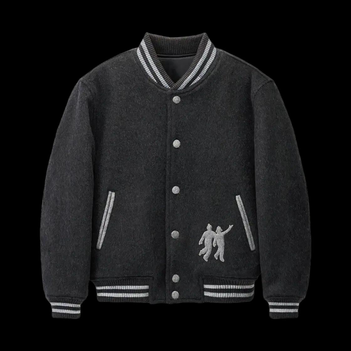 STU 에스티유 엠브로더리 패디드 봄버 차콜 점퍼 자켓 야구