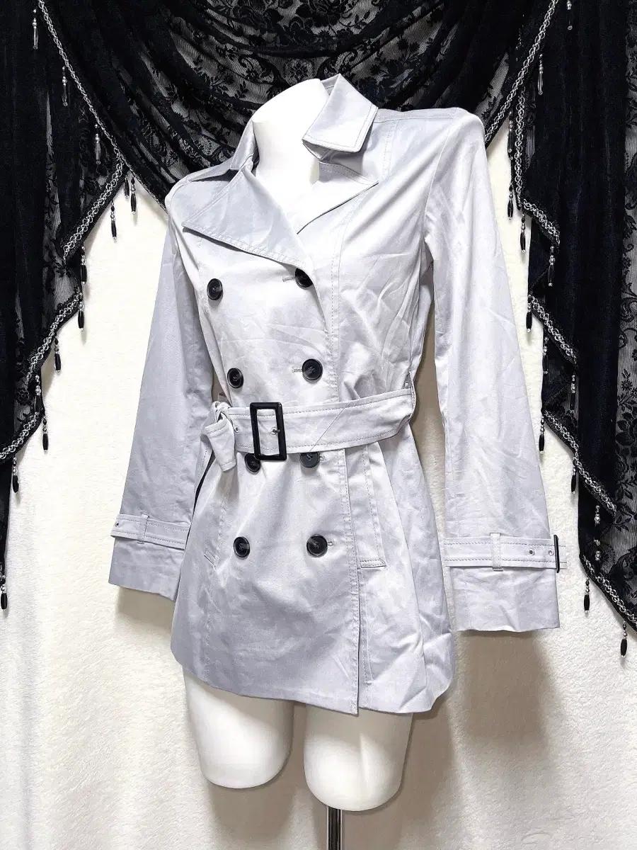 로맨틱갸루 로걀 오네 세실맥비깔 실버그레이 트렌치코트 자켓 펑크 데일리