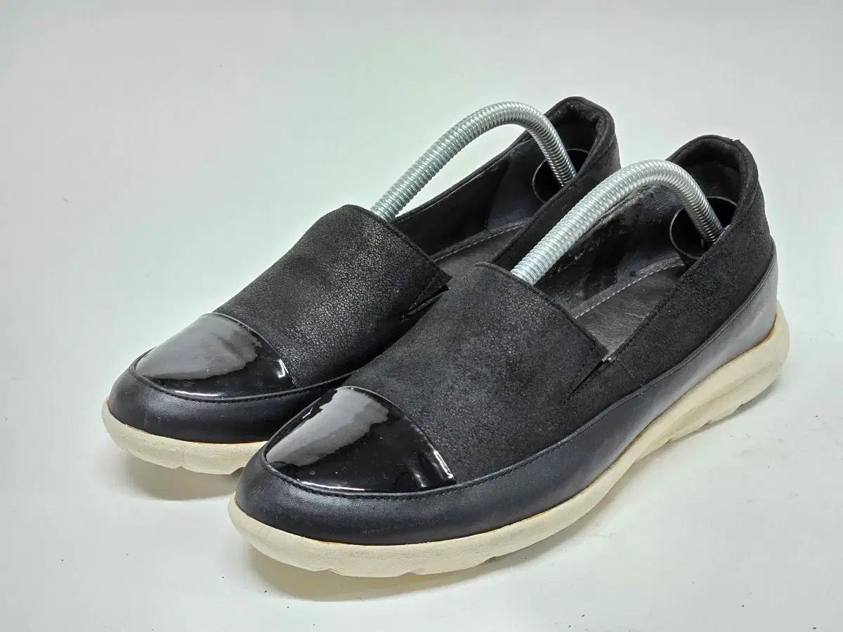 블랙 가죽 여성 로퍼 슬립온 245mm