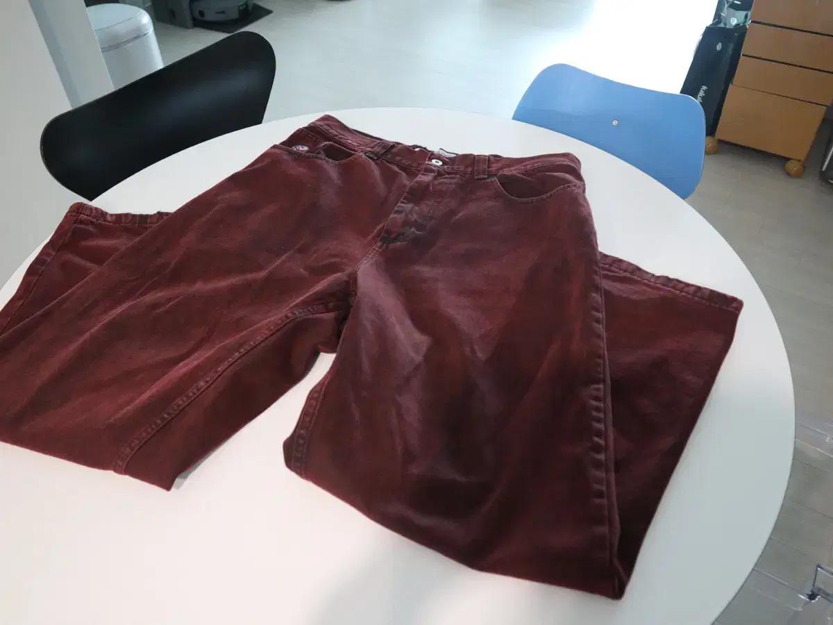 Polar Skate Co. Big Boy 버건디 데님 팬츠