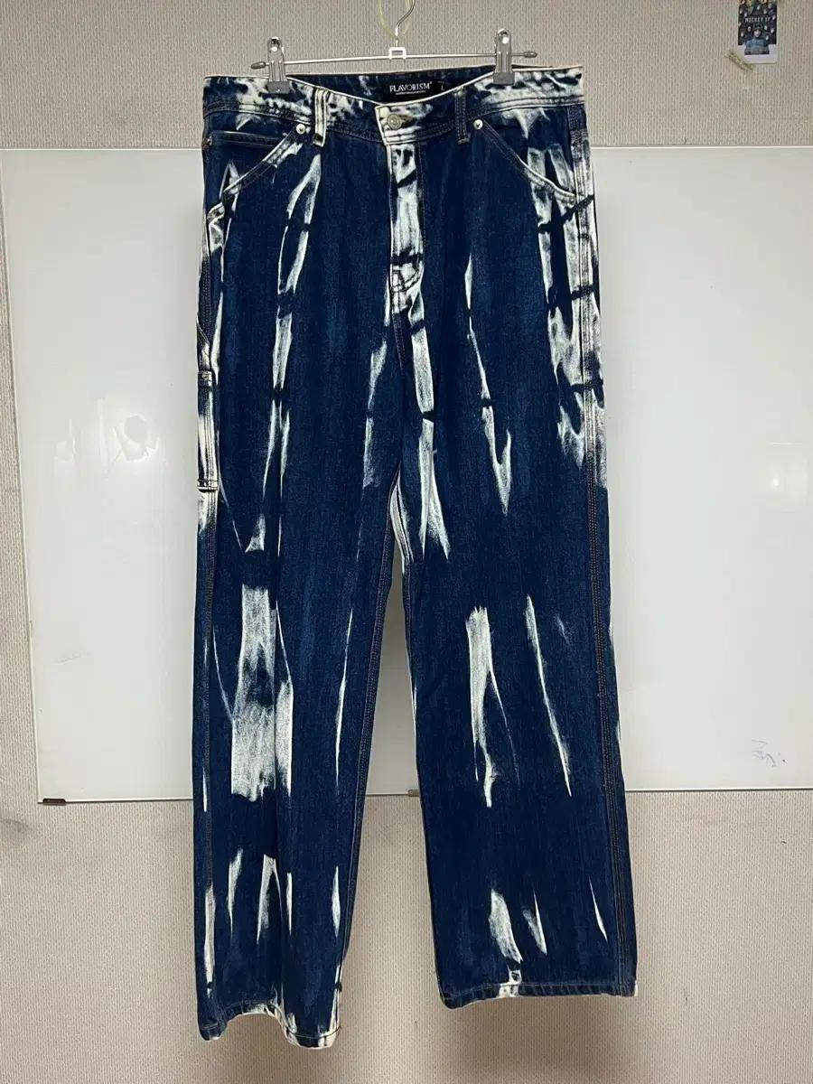 [플레이버리즘] [L] 타이다이 워시드 카펜터 데님 팬츠