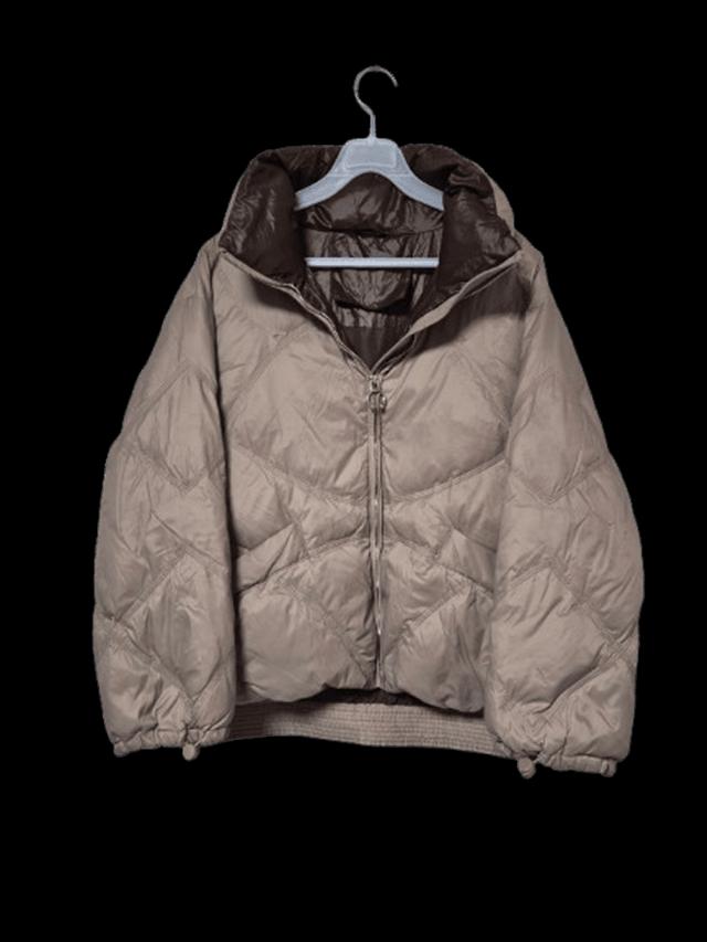 여성용 오리털 겨울용 베이지 여자크롭숏덕다운패딩점퍼자켓 프리