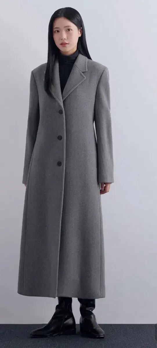 무신사 스탠다드 우먼즈 캐시미어 블렌드 타이디 맥시 코트 [미디엄 그레이
