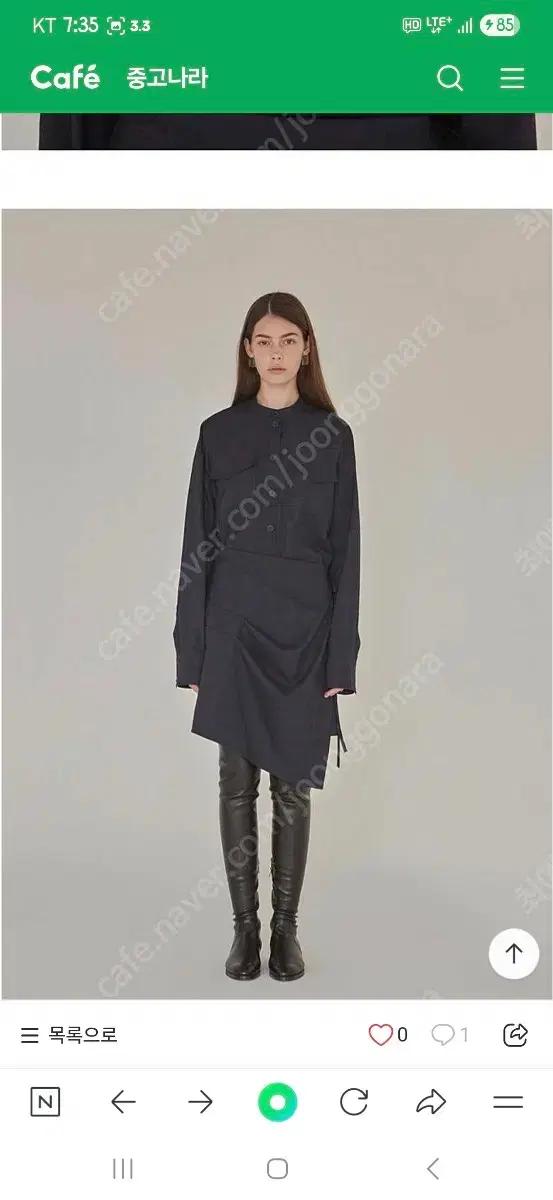 미사용 로우클래식 셔츠원피스m(55-66)