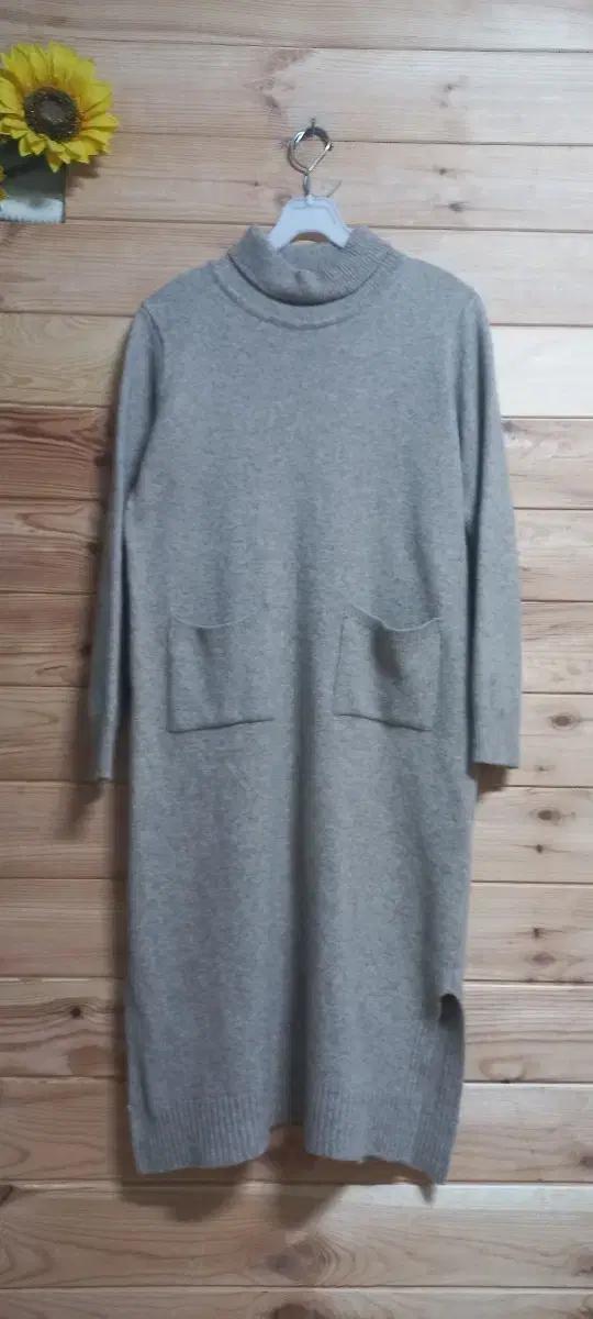 울 캐시미어 니트 롱 원피스