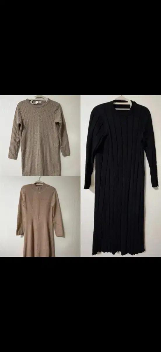 여성 겨울 원피스 3종 일괄, 정 55사이즈, 상태 좋아요 :)