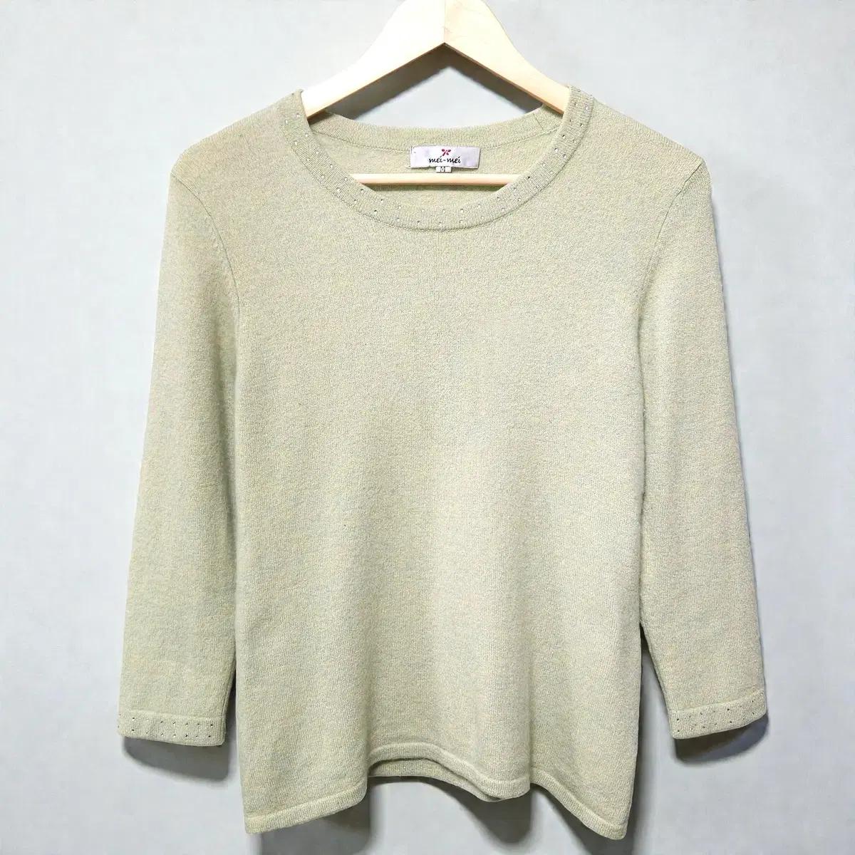 여성55)캐시미어100% 글리터포인트 니트