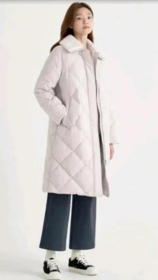 빈폴레이디스 다이아 퀼팅 롱 코트