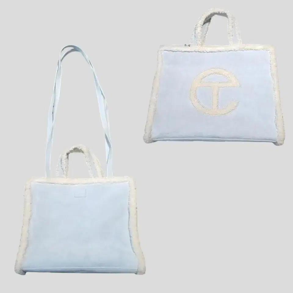 UGG 어그 x 텔파 스카이블루 하늘색 소가죽 스웨이드 양모 라이닝 미디