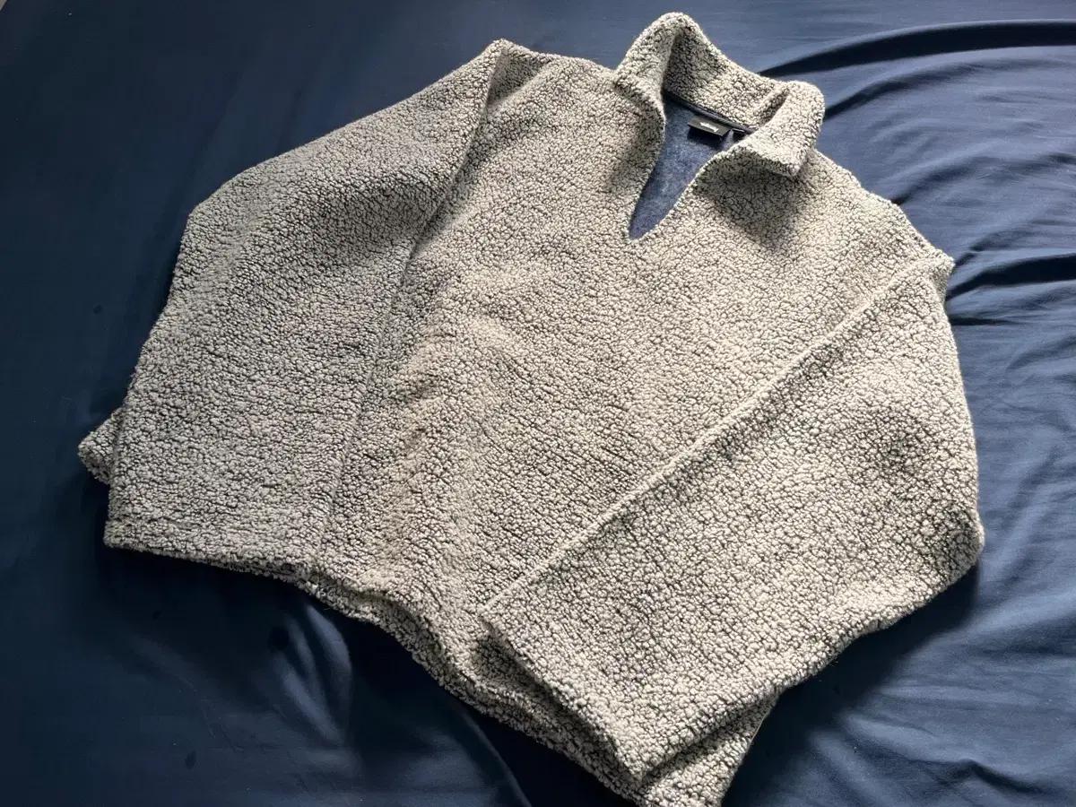 스투시 울 블렌드 쉐르파 풀오버 클라우드 그레이 니트 스웨터 M