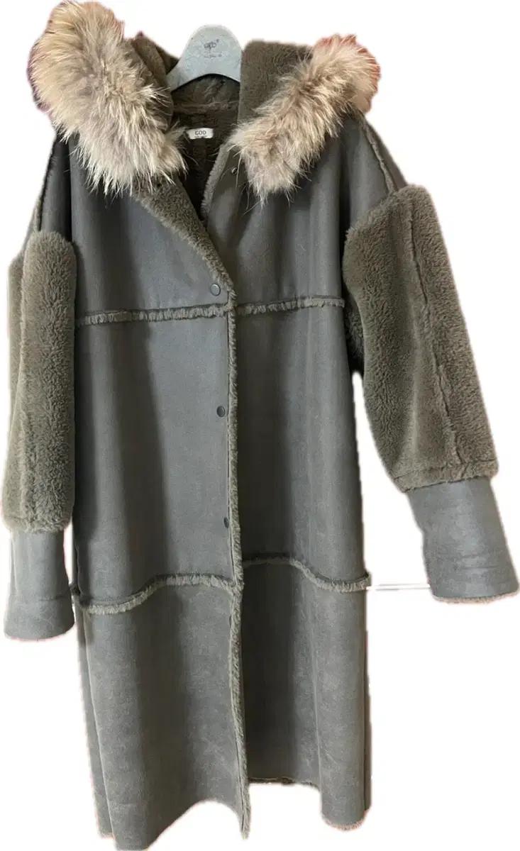 여성용 후드 롱 무스탕 코트 프리(free)사이즈