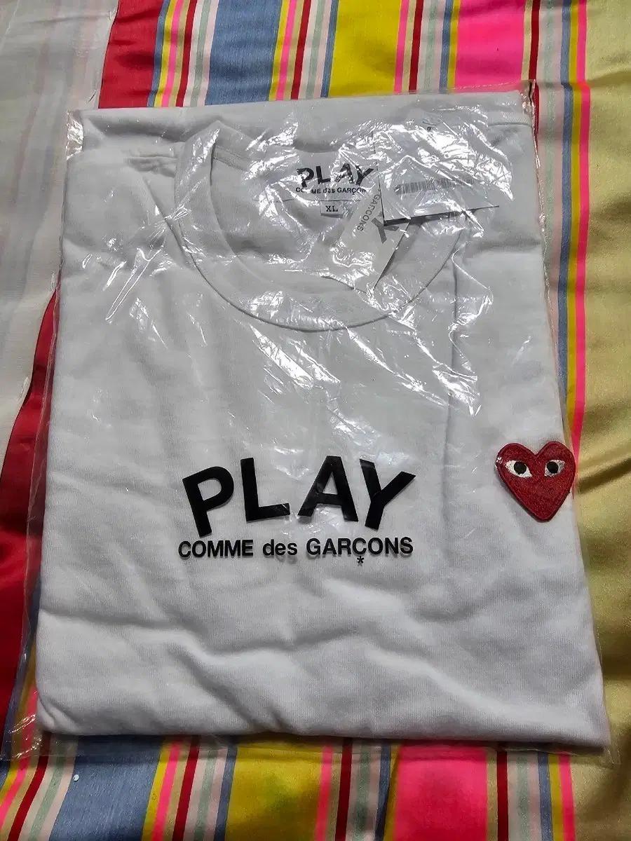 꼼데가르송 PLAY 흰색 긴팔 티셔츠 XL 새상품