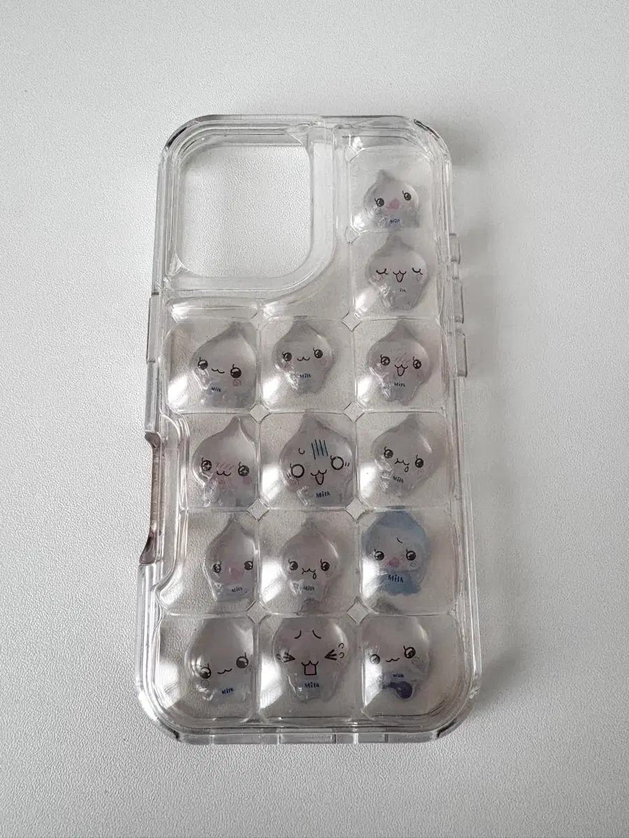 아이폰 16 포코포코 케이스 시즈쿠짱 밀크군 봉봉드롭 스티커 투명